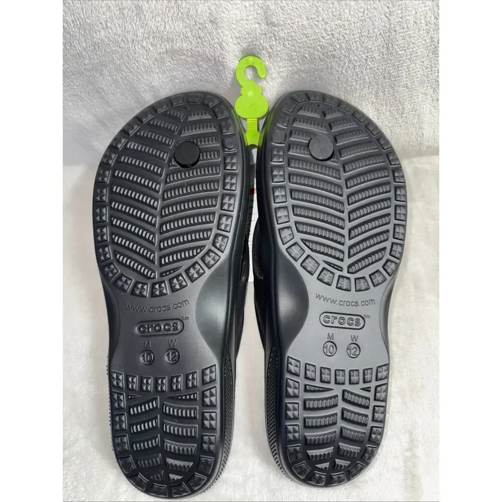 CROCS NEW Baya II Flip Mens 10 Womens 12 Black Comfort Flip Flops Sandals Beach